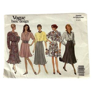 Vogue 2944 Misses Blouson Dress & Flared Skirt Sewing Pattern Sizes 14-18